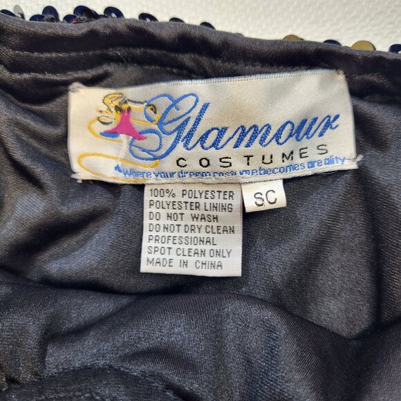 Glamour Costumes Black Gold Colorful Sequin Halter Dance Costume Child Small 4-6 - Picture 12 of 16